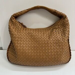Authentic Bottega Veneta Intrecciato Leather Tan | Camel Hobo Bag